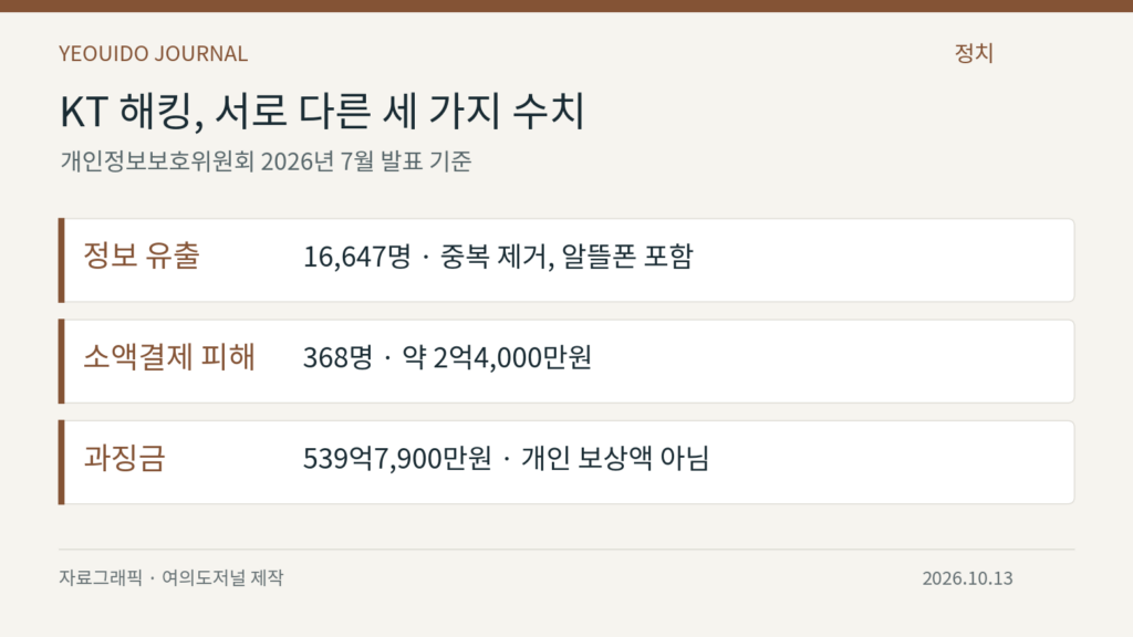 KT 해킹, 서로 다른 세 가지 수치