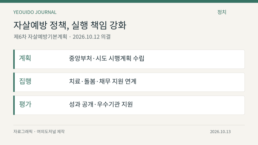 자살예방 정책, 실행 책임 강화